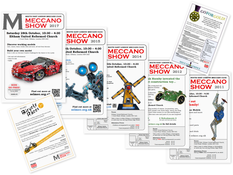 A selection of Meccano Show posters and leaflets