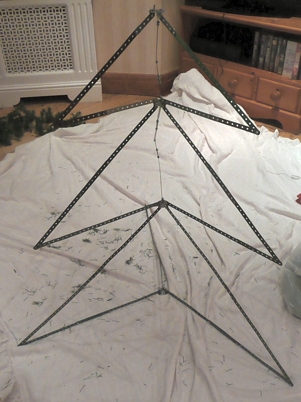 The Meccano frame during construction The Meccano frame during construction