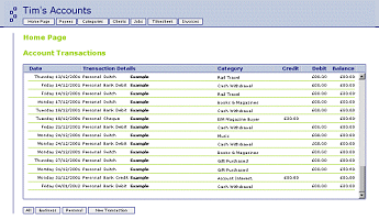 The home page shows the current account statement The home page shows the current account statement