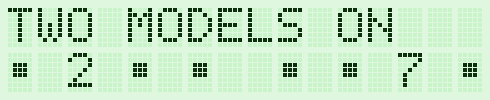 The LCD in normal operation with the models connected to output jacks 2 and 7 ON The LCD in normal operation with the models connected to output jacks 2 and 7 ON