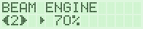 The LCD showing the speed of the model connected to output jack 2 being set to 70% The LCD showing the speed of the model connected to output jack 2 being set to 70%