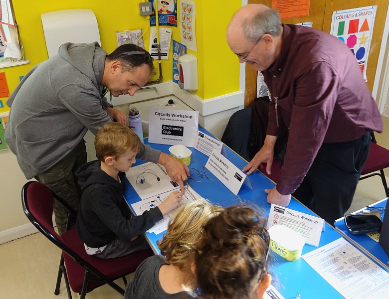 The Circuits Workshop in progress at the Meccano Show