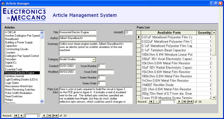 The article management system The article management system