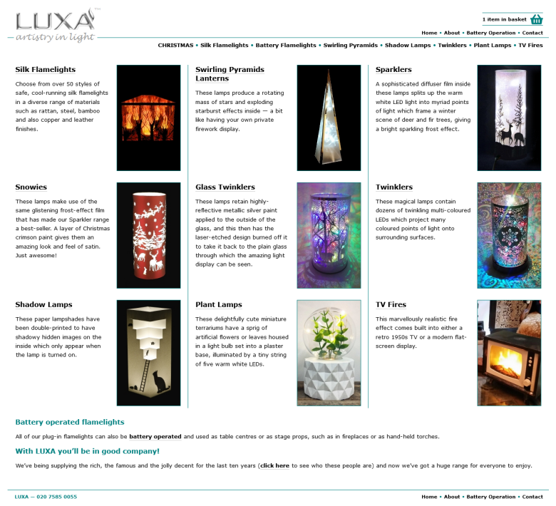 The website homepage The website homepage