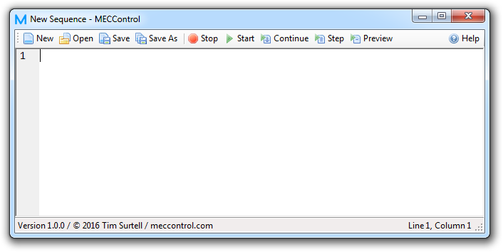 The MECControl software interface The MECControl software interface