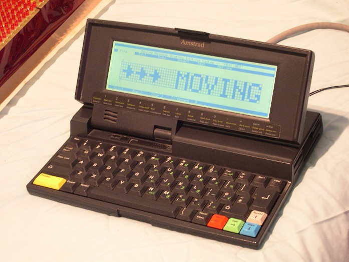 The Amstrad NC200 Notebook computer running the MMDS Editor software The Amstrad NC200 Notebook computer running the MMDS Editor software