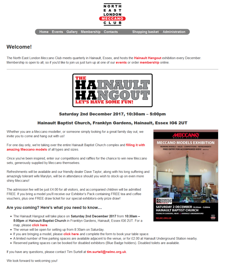 The website homepage The website homepage