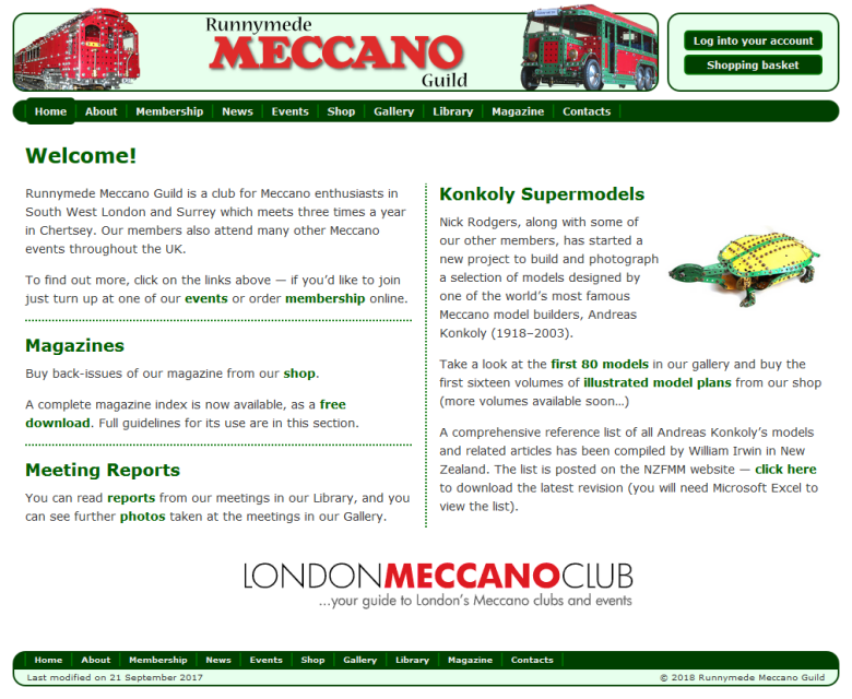 The website homepage The website homepage
