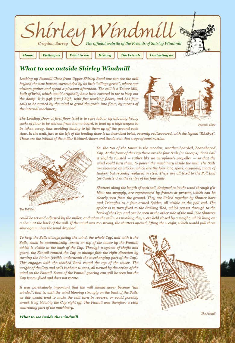 A page from the website A page from the website
