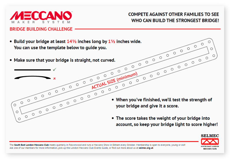 The Bridge Building Challenge instruction sheet The Bridge Building Challenge instruction sheet