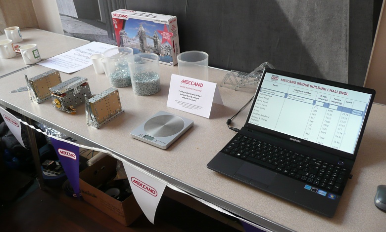 The Bridge Building Challenge test jig (left) and record-keeping system (right) The Bridge Building Challenge test jig (left) and record-keeping system (right)