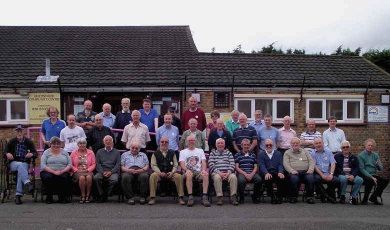 Club members outside Falconwood Community Centre at the the club’s 40th anniversary meeting on 18th June 2016 Club members outside Falconwood Community Centre at the the club’s 40th anniversary meeting on 18th June 2016