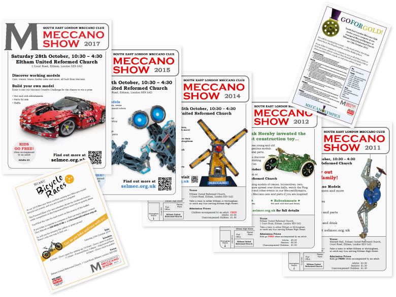 A selection of Meccano Show posters and leaflets A selection of Meccano Show posters and leaflets