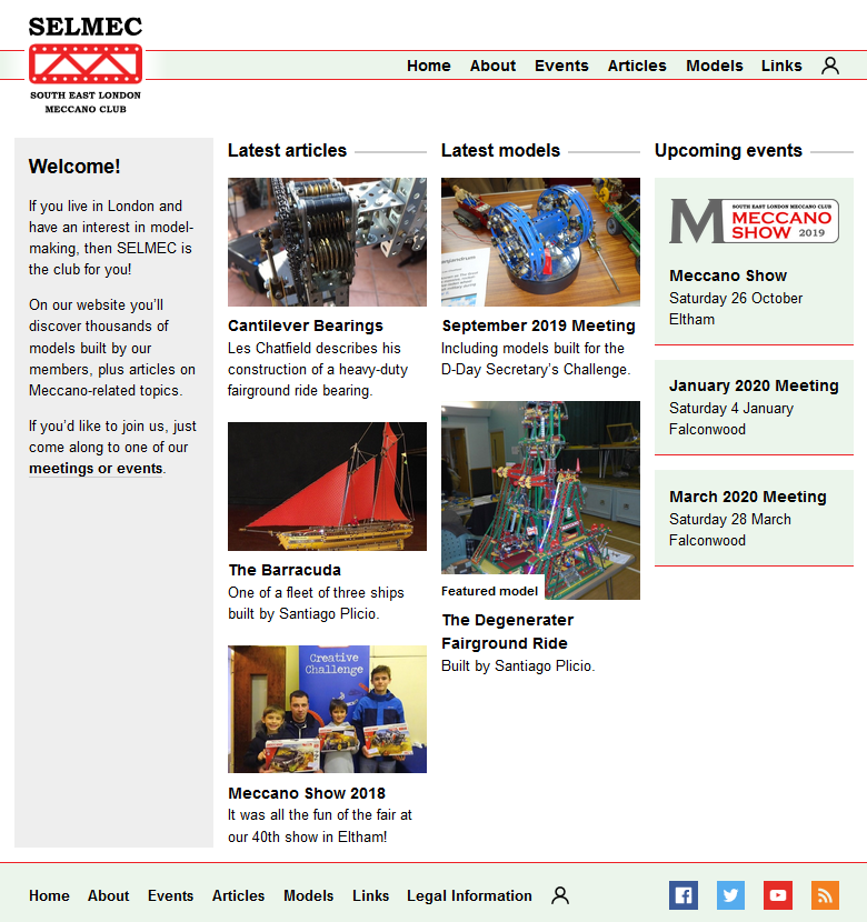 The website homepage The website homepage