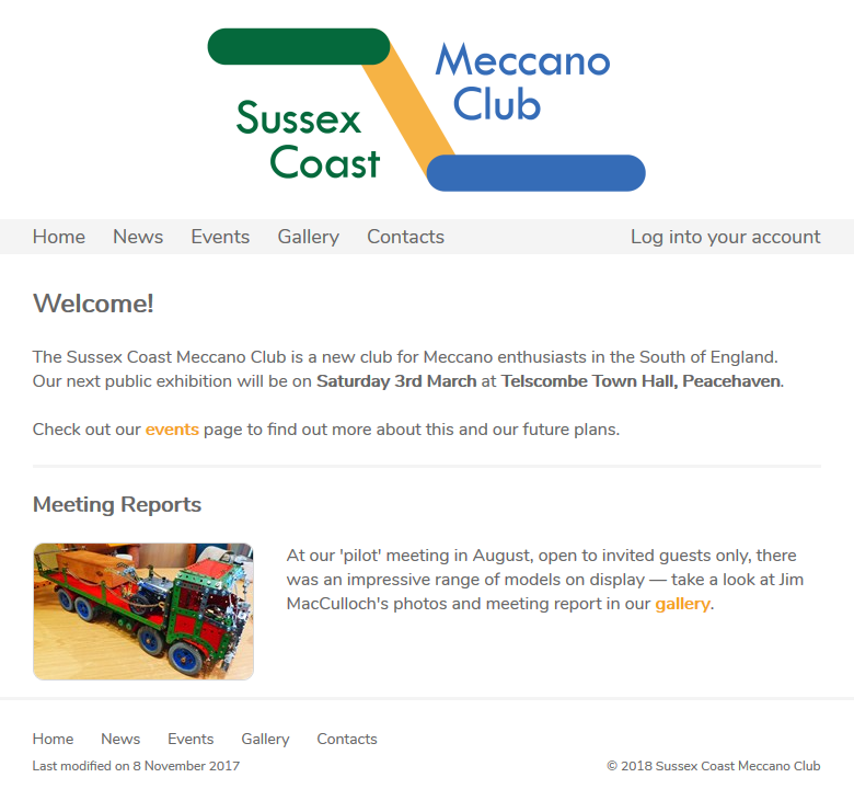 The website homepage The website homepage