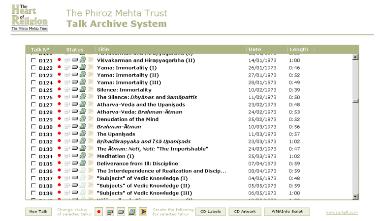 The talk archive system The talk archive system